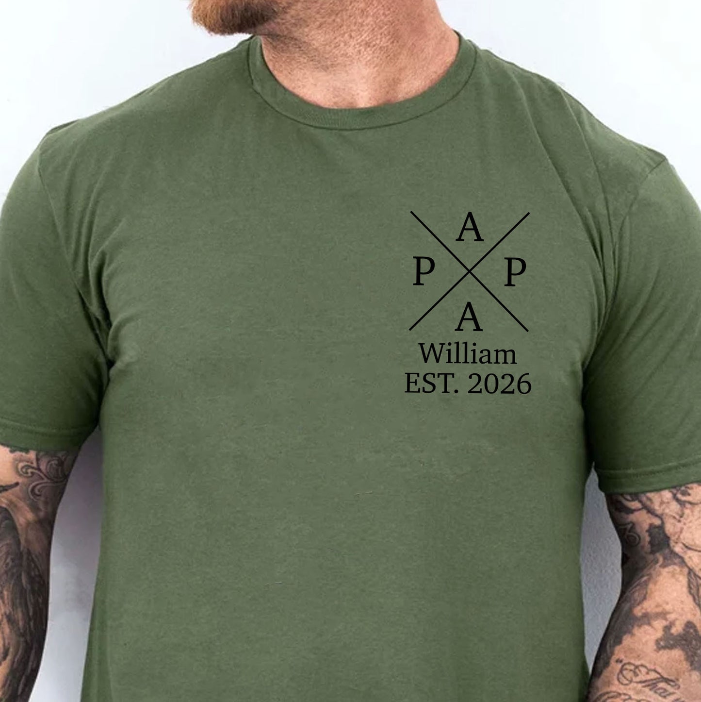 Personalized Papa Bright Shirt, Custom Name Dad Pocket T-Shirt, Father’s Day Gift, Birthday Gift for Men 684938