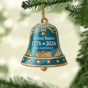 250 Years USA 1776-2026 Acrylic Ornament | Happy 250th Birthday USA Bell Ornament | America 250th Anniversary Ornament 682758