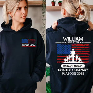 Personalized Military Graduation Shirt, Custom Bootcamp Graduation Tee, Military Mom Pocket & Back Shirt 683344-1