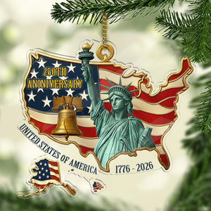 United States 250 Years Anniversary Acrylic Ornament | Patriotic 1776–2026 Christmas Ornament 683490