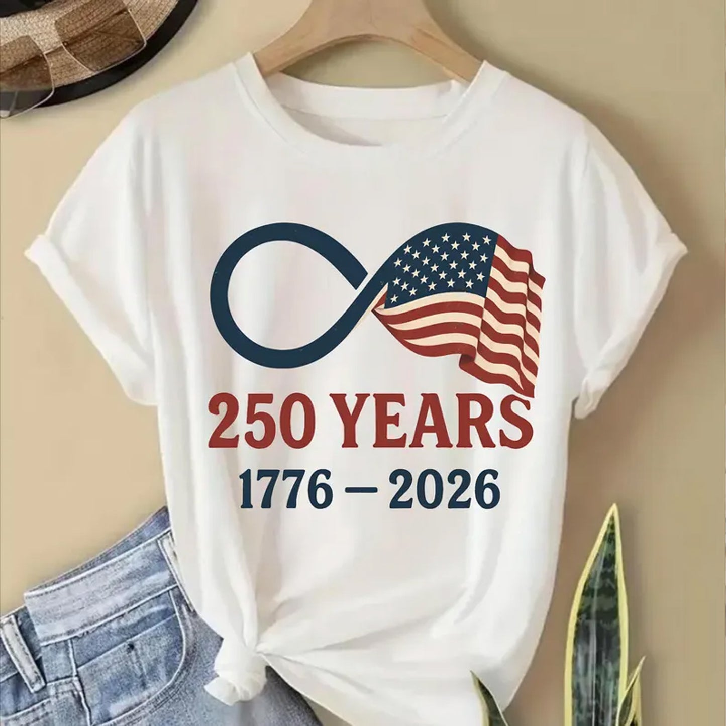 250 Years USA Flag Bright Shirt, Patriotic Infinity 4th of July 1776–2026 T-Shirt, Independence Day Shirt 684212 WFD