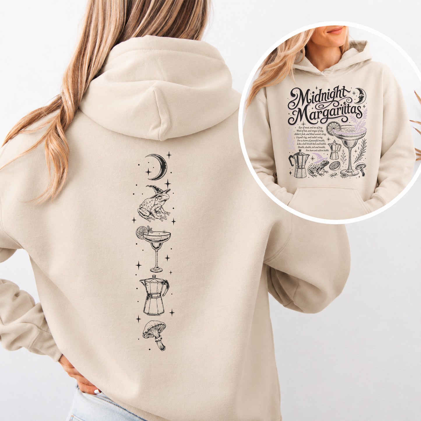 Vintage Midnight Margaritas Front & Back Shirt, Retro Practical Magic Tee, Spooky Halloween Movie Gift 685655