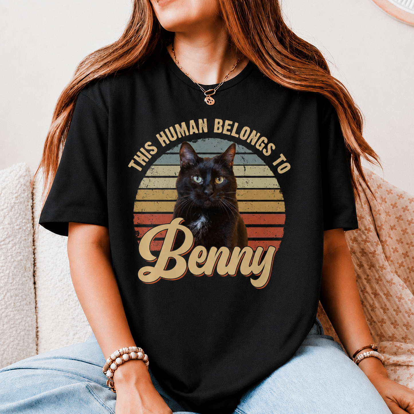 Custom Photo This Human Belongs To Dog Shirt, Personalized Pet Owner T-Shirt, Custom Dog Cat Lover Gift Tee 685479