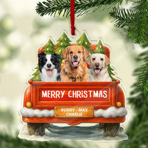Christmas Pet Photo Acrylic Ornament | Personalized Custom Dog Cat Photo Ornament 683615