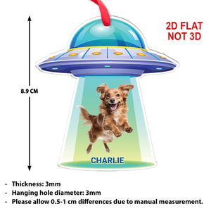 Personalized Dog Photo UFO Acrylic Ornament | Custom Dog Cat Christmas Ornament 683504