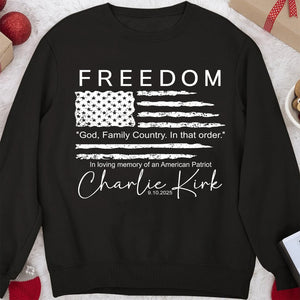 Freedom God Family Country Charlie Kirk Red Shirt | Red Freedom Shirt | We Wear Red Charlie Kirk Birthday October 14 Shirt 683231