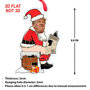 Funny Cartoon Trump Santa Acrylic Ornament | President Donald Trump Christmas Ornament 683567 - GOP