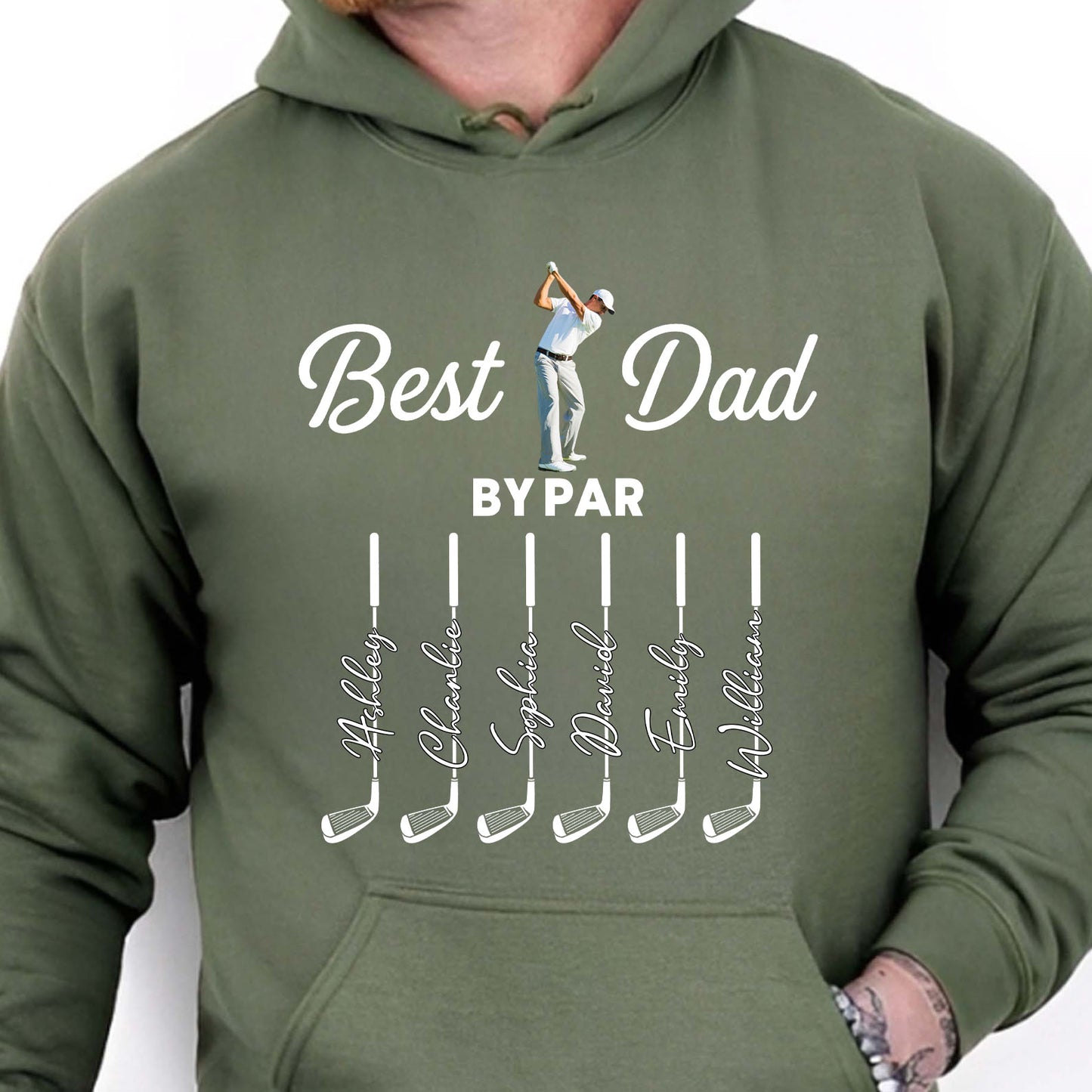 Personalized Photo Best Dad By Par Shirt, Custom Golf Dad Tee, Father’s Day Gift for Dad 685022