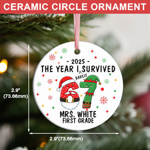 Custom Teacher 6 7 Ceramic Ornament | Teacher Six Seven Ornament | Funny Teacher Christmas Gift Ornament 683667
