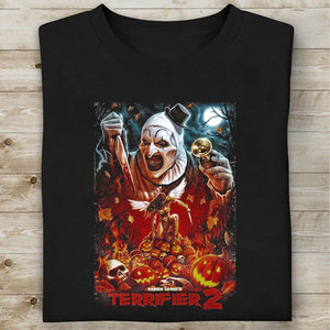 Terrifier 2 Art The Clown Halloween Shirt, Scary Movie T-Shirt, Funny Spooky Season Graphic Tee 683308-4