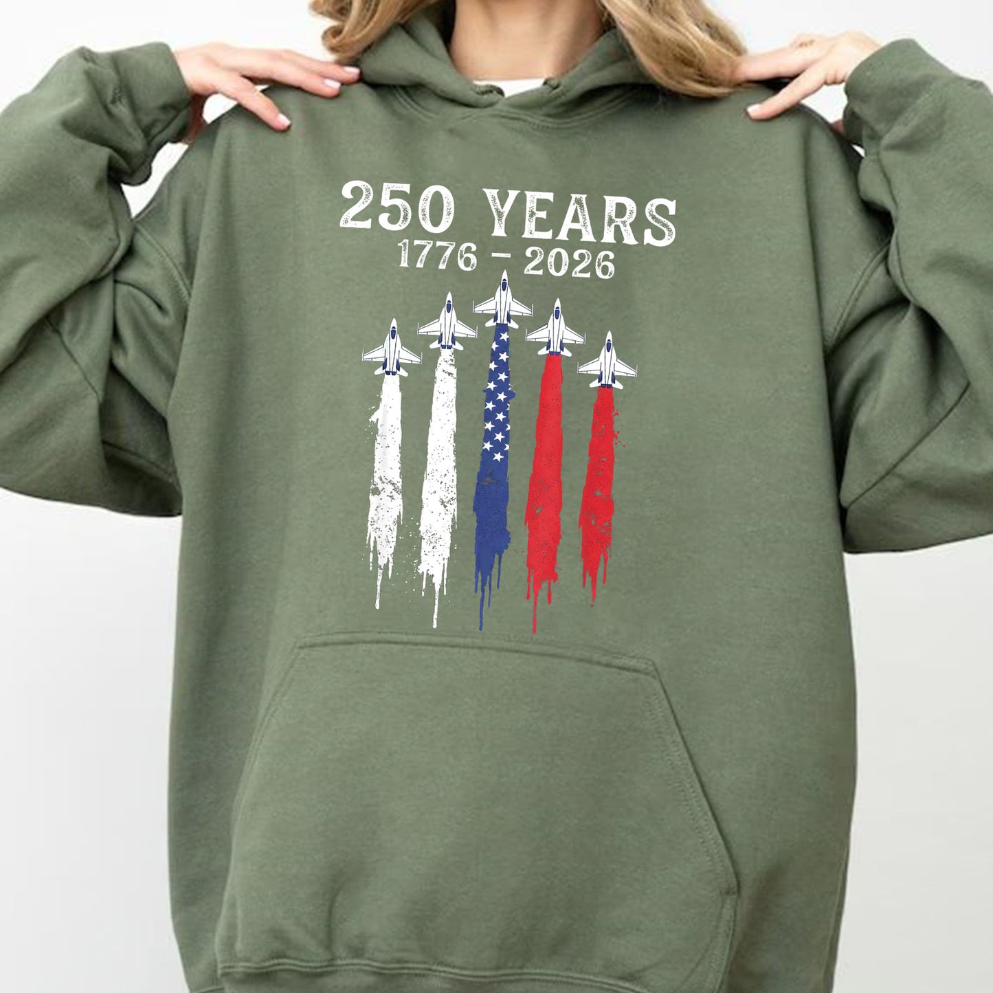 USA 250 Years Shirt, Patriotic Jet Fighter Tee, America 1776–2026 Independence Day Shirt 685006
