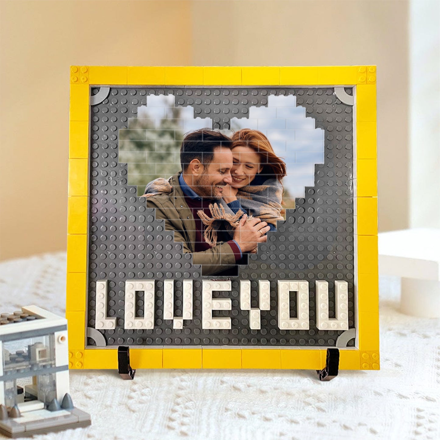 Custom Photo Brick Blocks for Couples | Love You Heart Puzzle Brick Blocks | Valentine’s Day Gift 684257