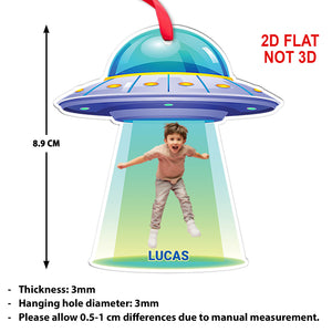 Personalized Upload Photo UFO Acrylic Ornament | Custom Text Photo Christmas Ornament 683504