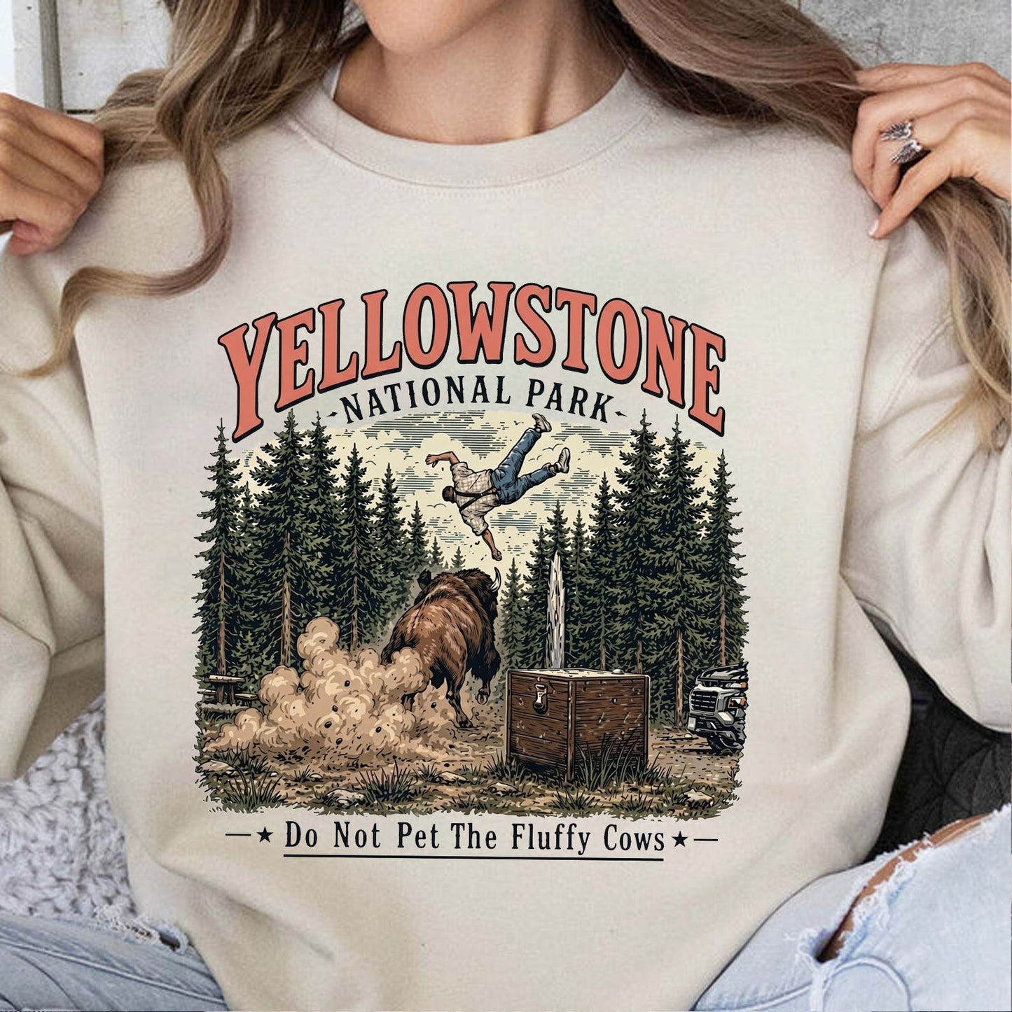 Do Not Pet The Fluffy Cows Bright Shirt, Yellowstone National Park Tee, Funny Bison Nature Lover Gift 685648