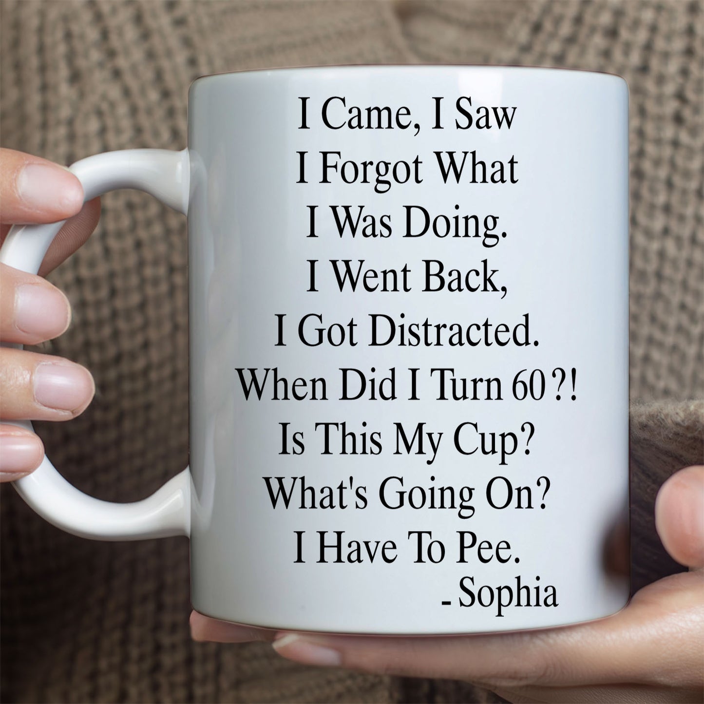 Personalized Funny Old Age Birthday Mug, Custom Name Coffee Mug For Dad, Mom, Father’s Day Gift 685093