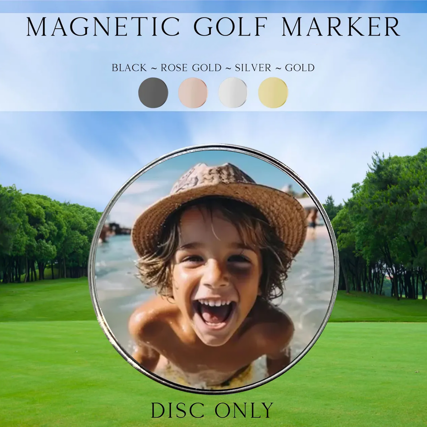 Personalized Photo Golf Marker with Magnetic Hat Clip, Custom Golf Ball Marker Gift for Golfers 685467 WFD