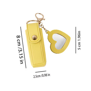 Personalized Lipstick Bag Keychain, Lipstick Case with Mirror, Custom Name Lipstick Storage Bag 683776