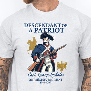 Custom Descendant of a Patriot Shirt, Daughters Sons of the American Revolution, DAR Shirt, SAR Shirt 683250