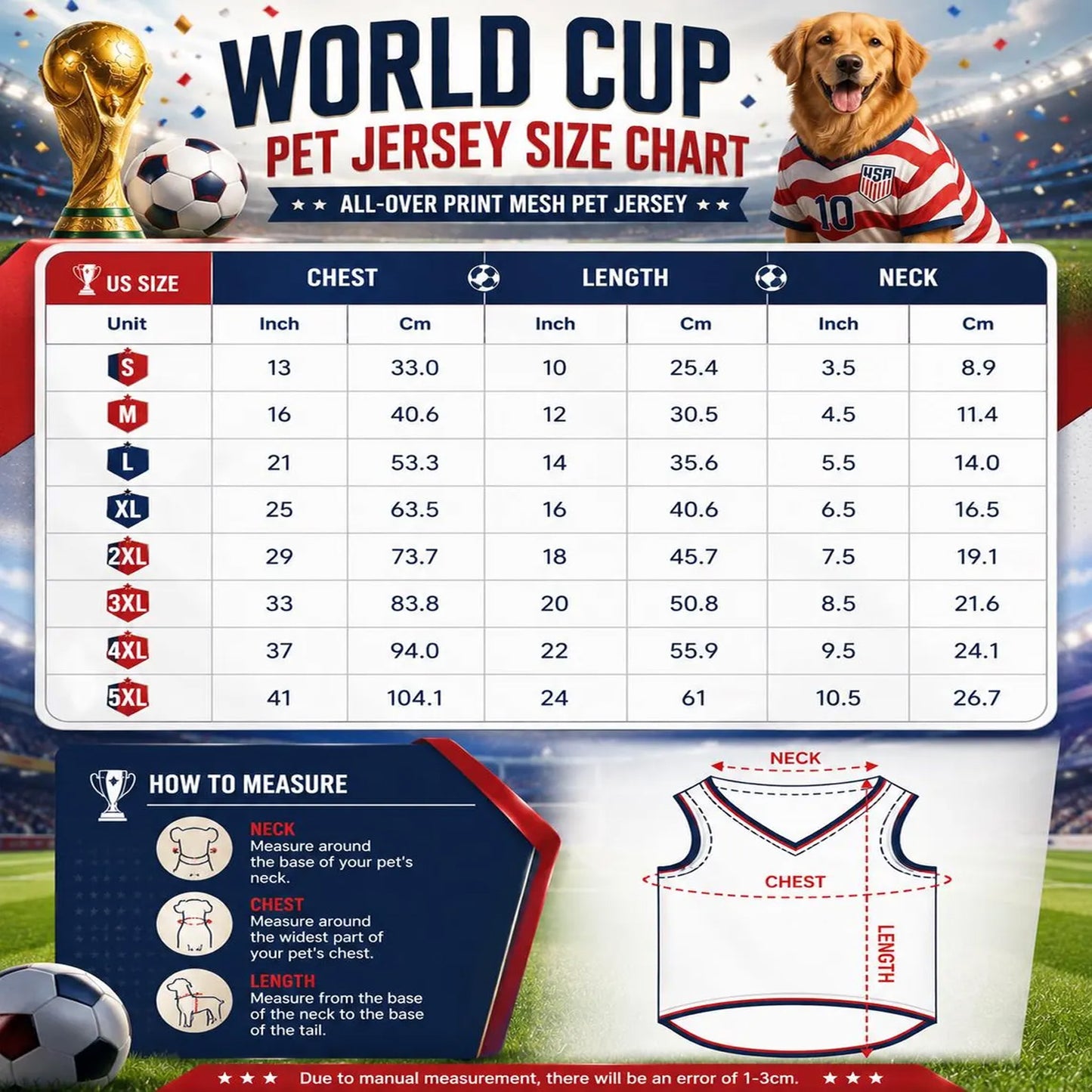 Personalized USA Dog Soccer Jersey, Custom Dog Name & Number Shirt, USA 2026 Pet Soccer Jersey Gift 685512 WFD
