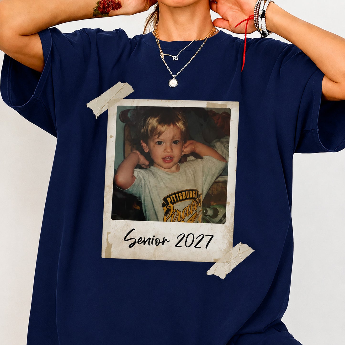 Custom Photo Senior 2027 Shirt, Personalized Back to School Gift, Graduation Tee 685689