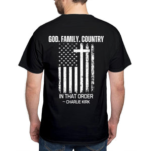 God Family Country Backside Shirt | Charlie Kirk Red Shirt | We Wear Red Charlie Kirk Birthday October 14 | Red Freedom Shirt 683065