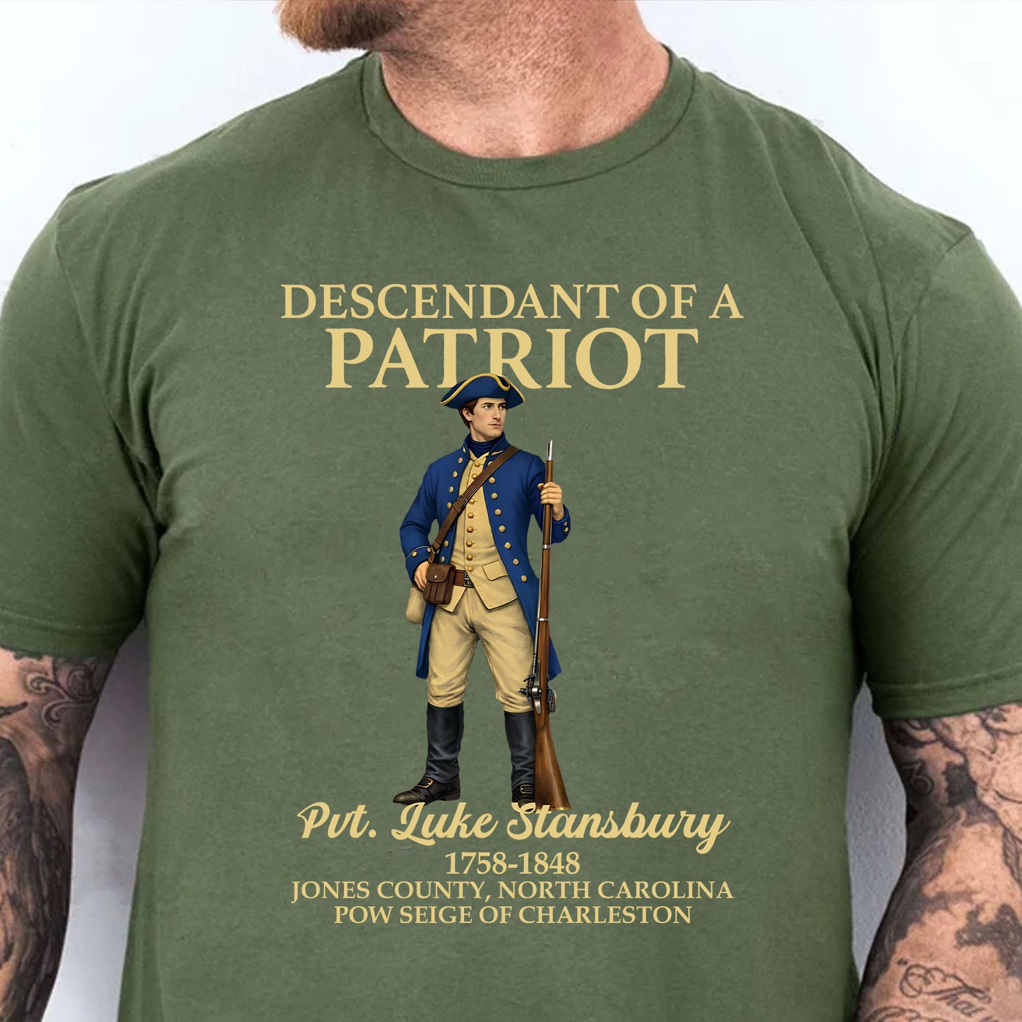 Custom Name Descendant of a Patriot Bright Shirt | Personalized DAR SAR Sweatshirt | Patriotic Tee 684383