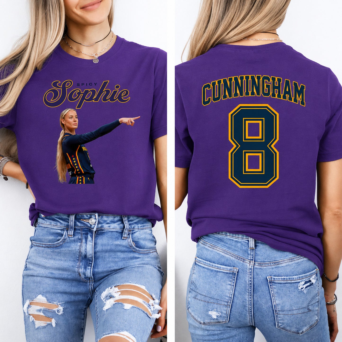 Spicy Sophie Cunningham Point Signature Shirt, Retro Front & Back Dark Shirt, Basketball Fan Tee 685743 WFD