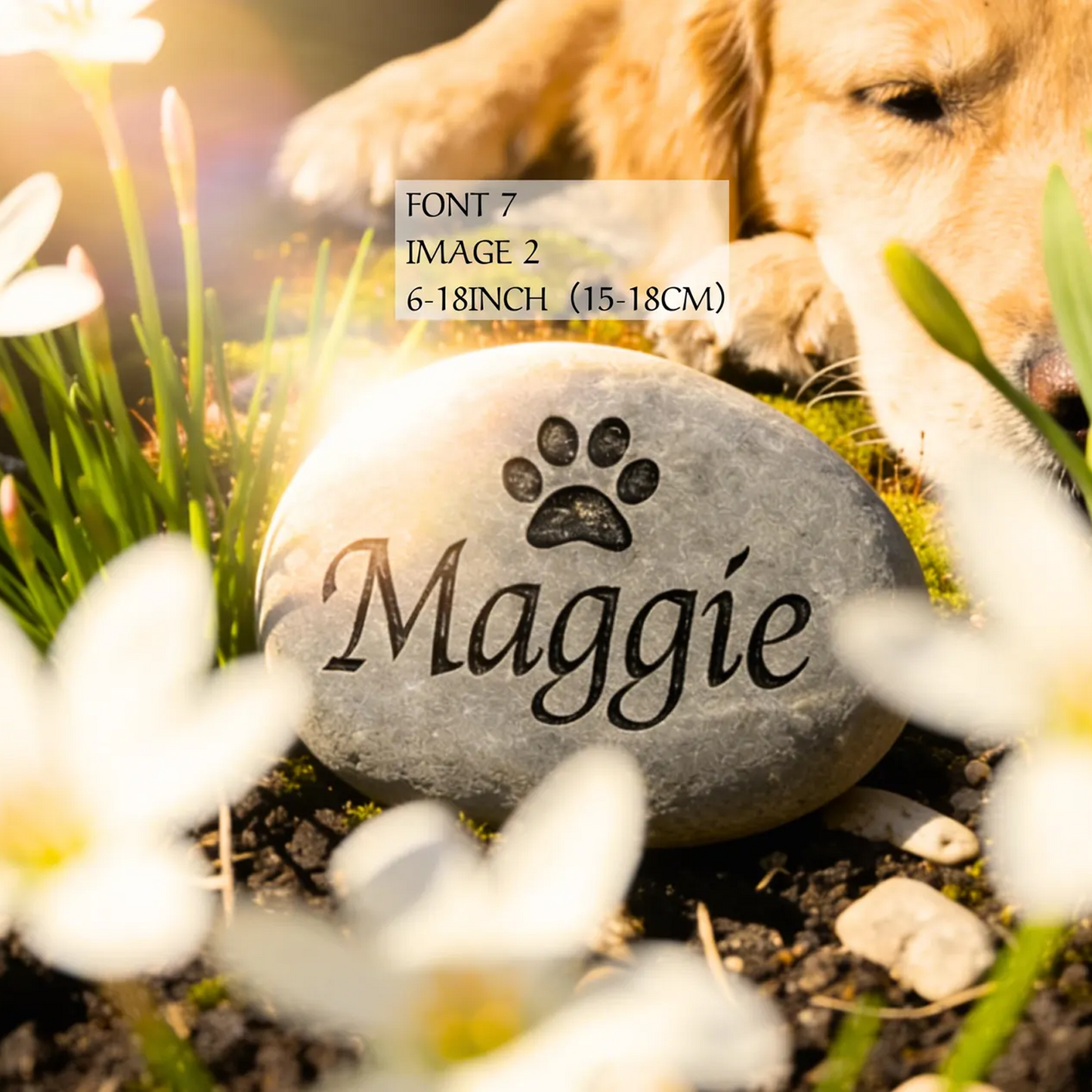Personalized Pet Memorial Stone, Engraved Dog Grave Marker, Pet Remembrance Garden Stone 685455 WFD