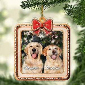 Christmas Dog Photo Acrylic Ornament | Personalized Custom Name Dog Cat Pet Photo Ornament 683589
