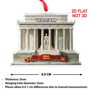 Personalized 250 Years 1776–2026 Acrylic Ornament | Custom Name Patriotic 4th of July Christmas Ornament 683542