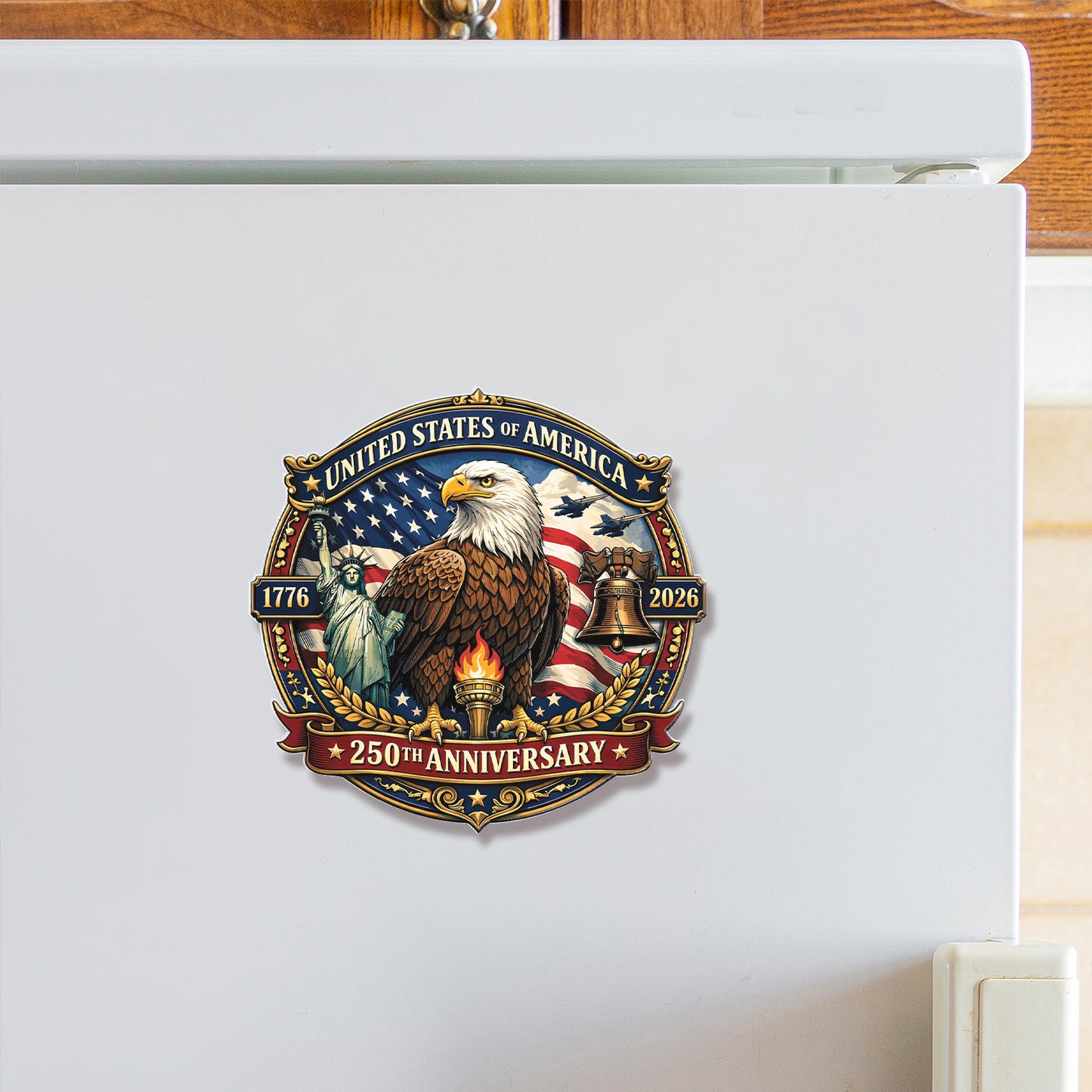 USA 1776–2026 250 Years Anniversary Fridge Magnet | Patriotic Eagle Liberty Fridge Magnet 684543