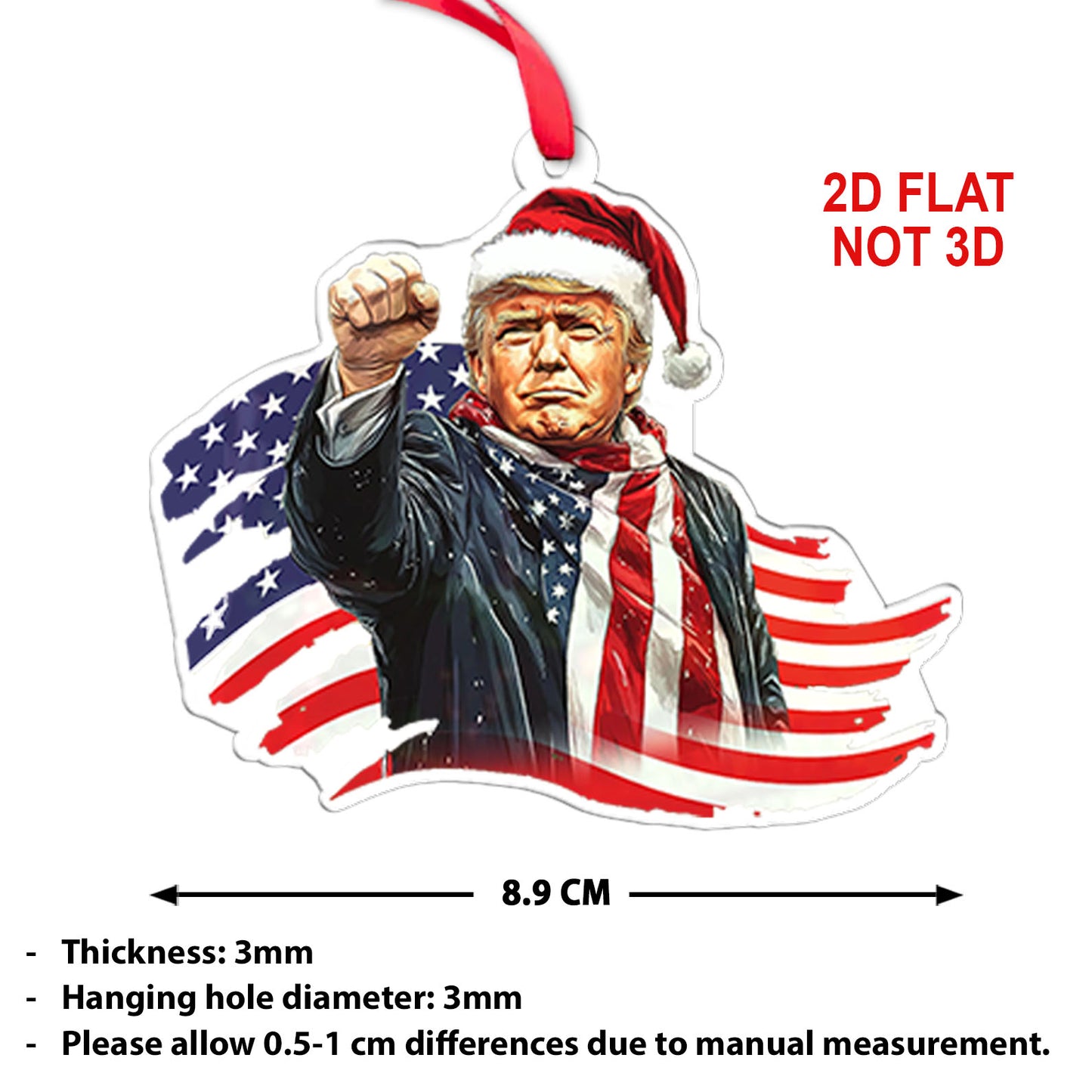 Donald Trump Acrylic Ornament, MAGA Ornament, Perfect for Car & Christmas Tree Decor 683176 - GOP
