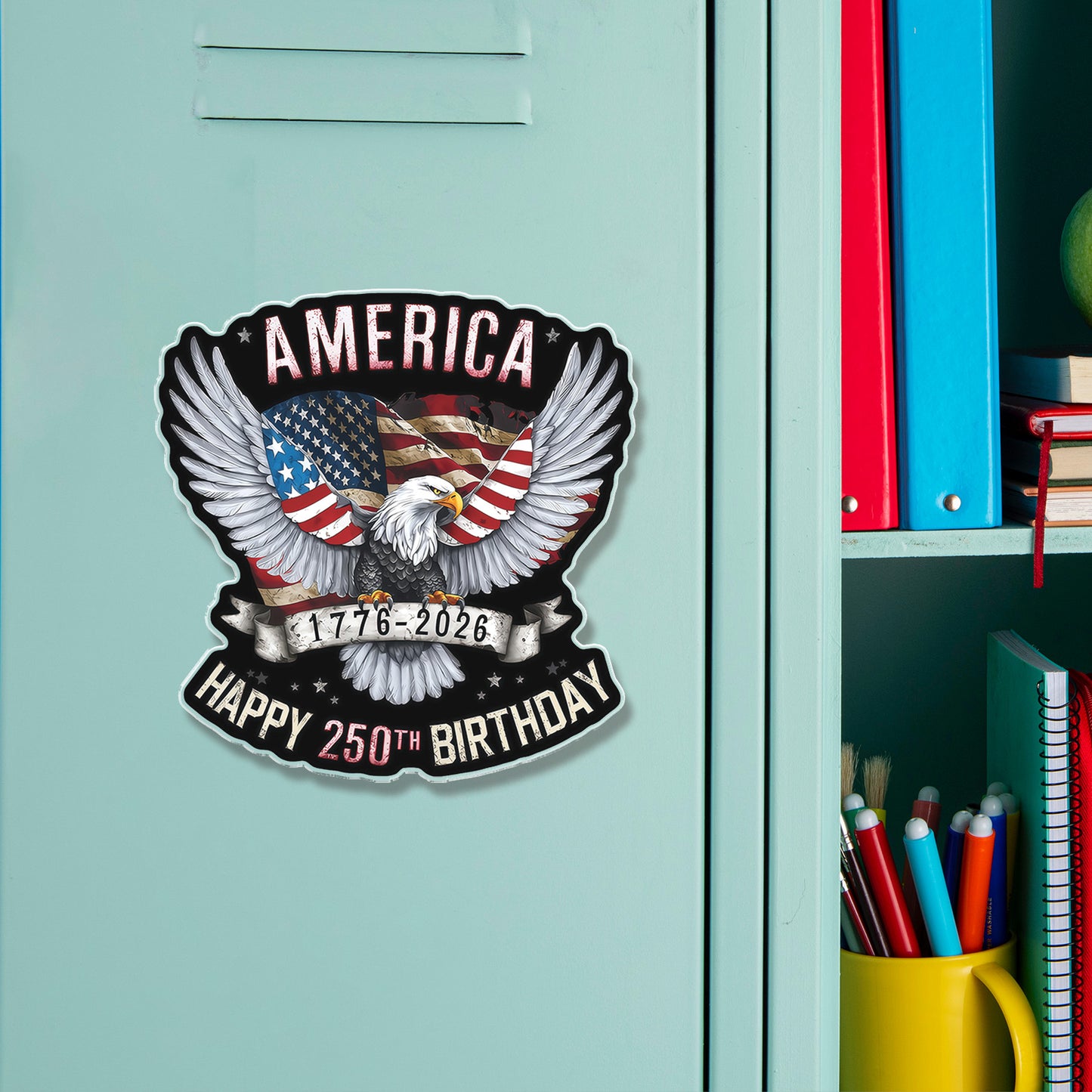 USA 250 Years Anniversary Fridge Magnet, Retro Eagle 1776–2026 Magnet, Patriotic 4th of July Fridge Magnet 684209