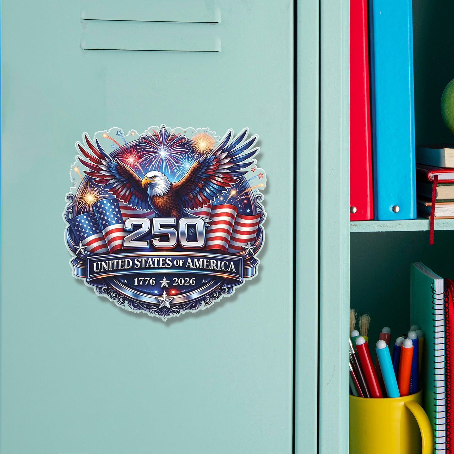 USA 250 Years Anniversary Fridge Magnet | Patriotic Eagle 1776–2026 Magnet | 4th of July Fridge Magnet 684222