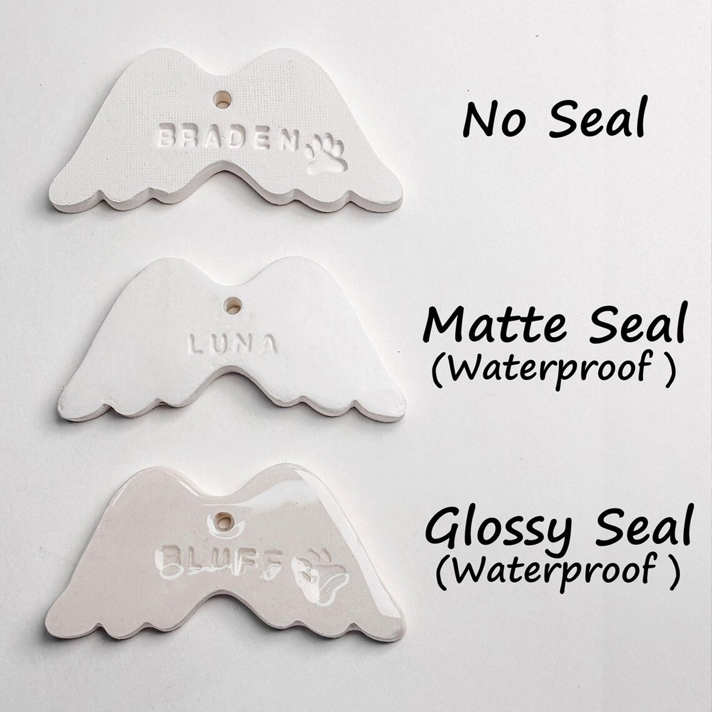 Personalized Pet Memorial Angel Wings Ornament, Custom Dog Cat Loss Keepsake, Handmade Clay Sympathy Gift 685608 WFD
