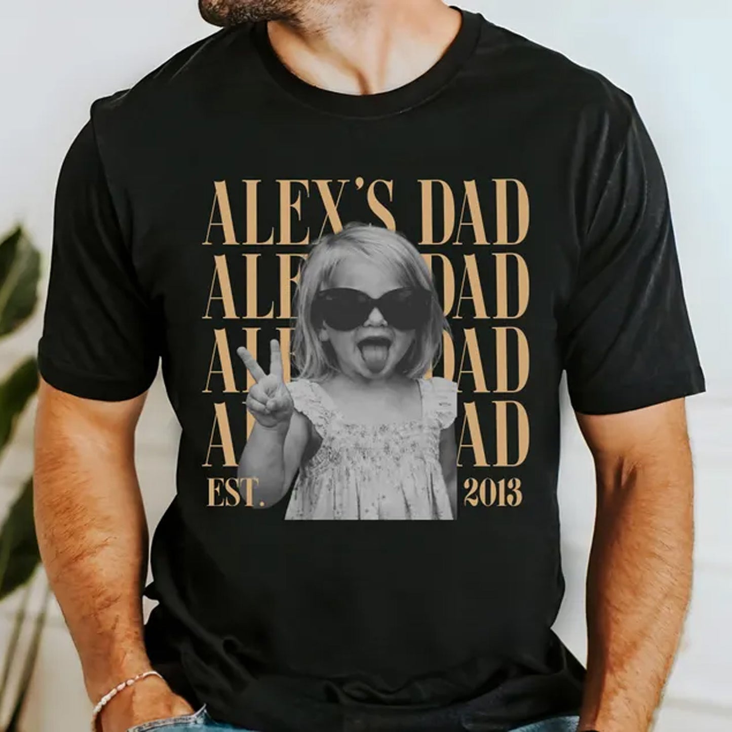 Custom Dad Vintage Photo Shirt, Personalized Father’s Day Tee With Kids Photo, Best Dad Ever Gift 685137