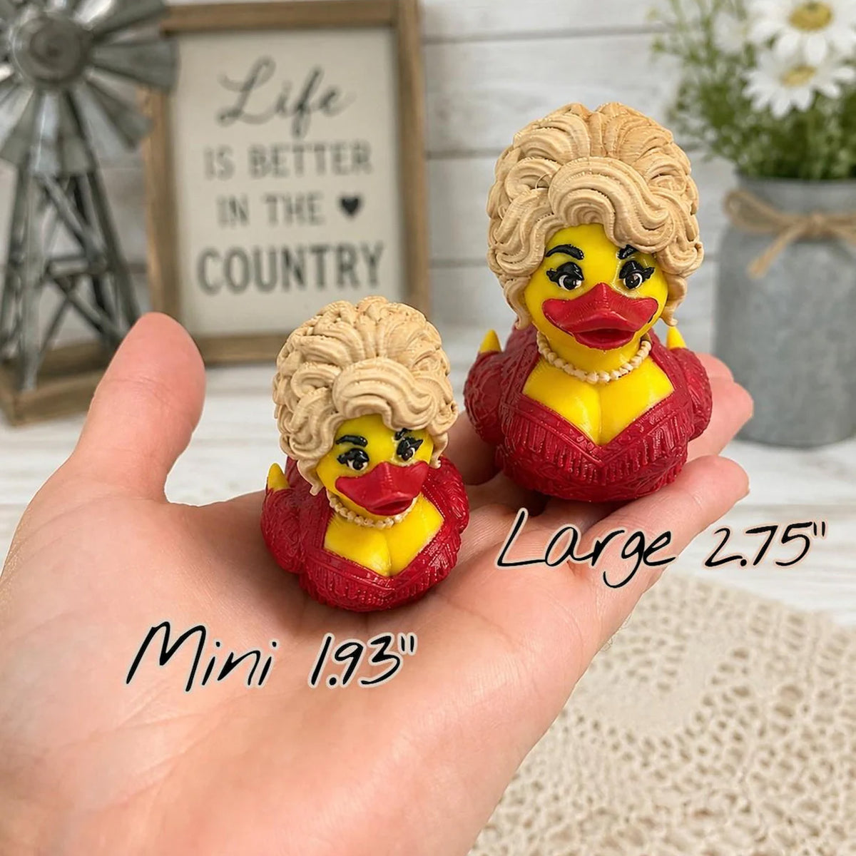 Dolly Parton Duck, 3D Printed Country Music Duck, Dolly Parton Dashboard Duck, Dolly Fan Gift 686103 WFD