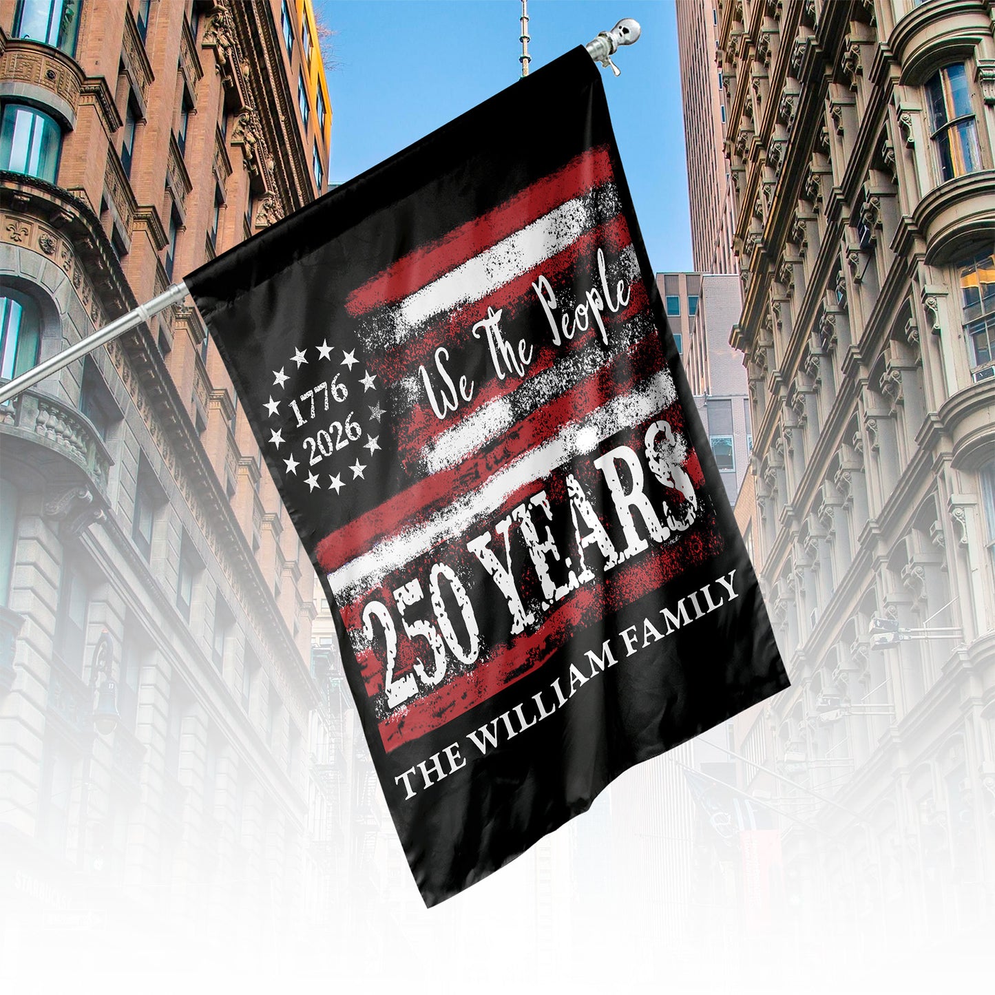 Custom Name 250 Years We The People 1776–2026 House Flag | Patriotic 4th of July House Flag 684359