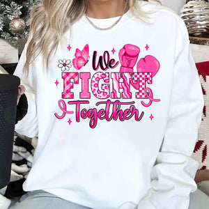 October We Wear Pink Shirt, Breast Cancer Awareness Boxing Gloves T-Shirt, We Fight Together Tee, Pink Out 683314-6