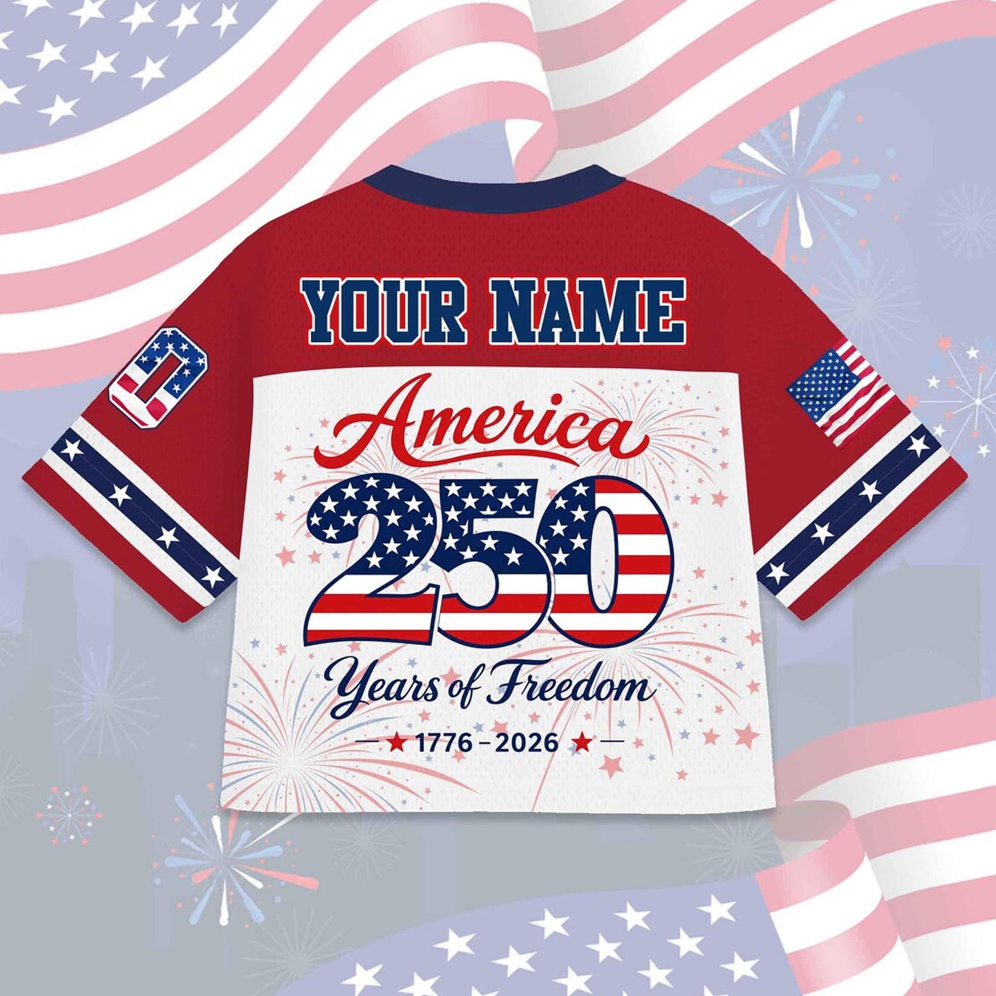 Personalized USA 250 Years Anniversary Croptop Jersey, America 1776–2026 Cropped Baseball Shirt 685271 WFD