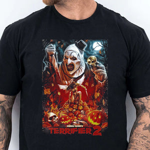 Terrifier 2 Art The Clown Halloween Shirt, Scary Movie T-Shirt, Funny Spooky Season Graphic Tee 683308-4