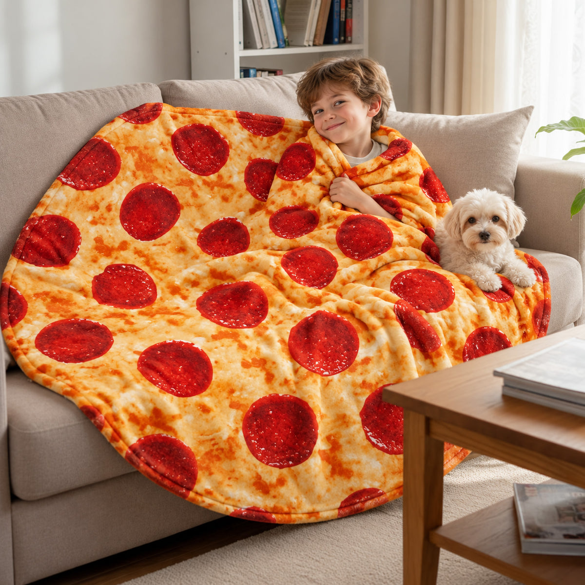 Funny Burrito Tortilla Blanket, Realistic Taco & Pizza Throw Blanket, Food Lover Gift for Adults Kids 686918 WFD