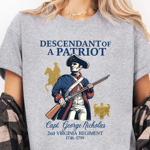 Custom Descendant of a Patriot Shirt, Daughters Sons of the American Revolution, DAR Shirt, SAR Shirt 683250
