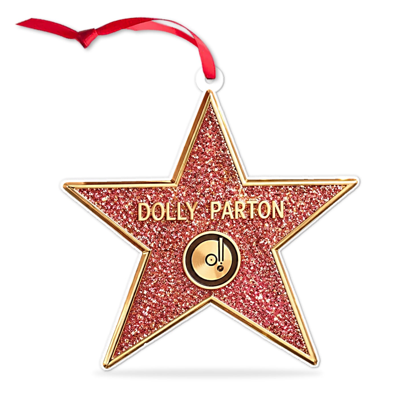 Dolly Parton Pink Glitter Star Acrylic Ornament, Country Music Christmas Ornament, Dolly Fan Gift 686177