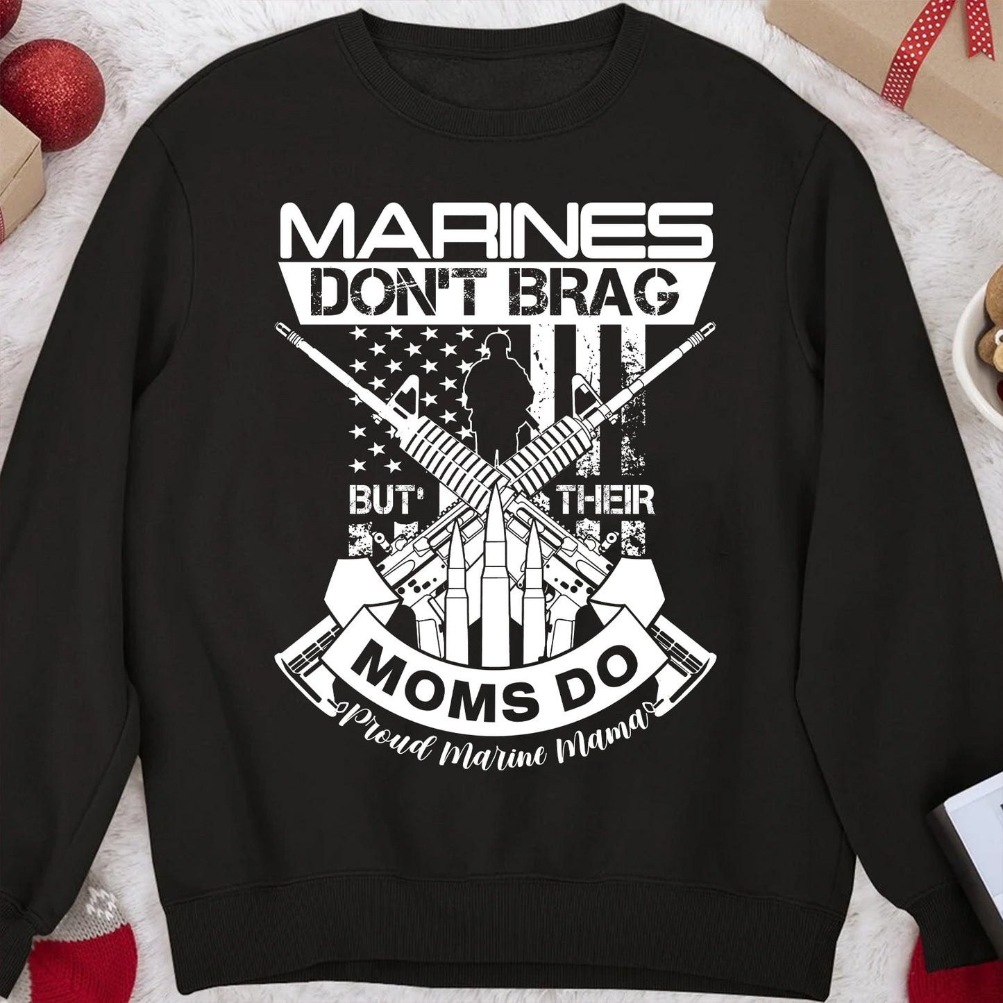 Proud Marine Mama Shirt | Marines Don’t Brag But Their Moms Do T-Shirt | Military Family US Marine Mom Tee 683343