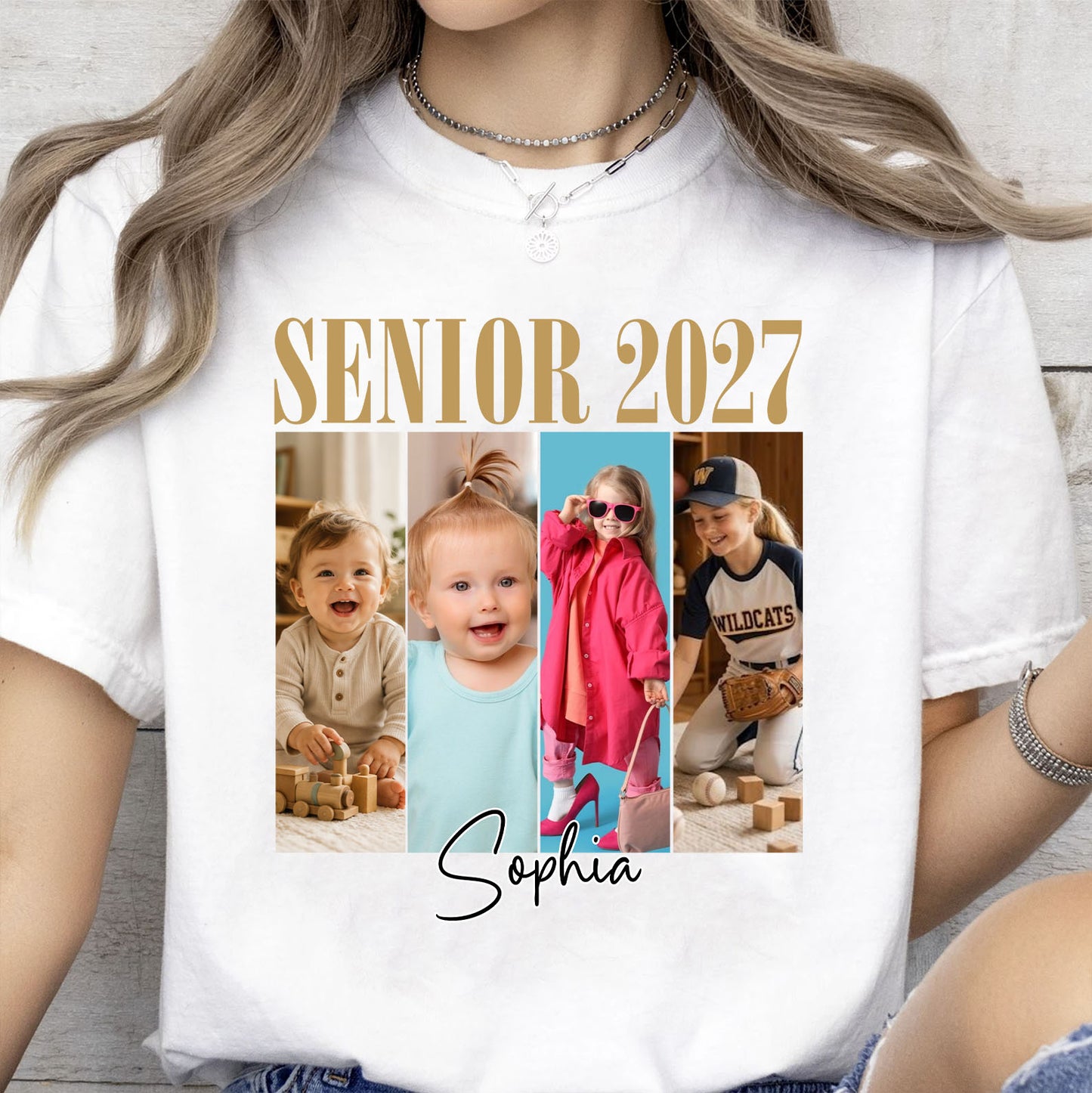 Custom Photo Senior 2027 Bright Shirt, Personalized Class of 2027 Graduation Tee, Senior Keepsake Gift 685724
