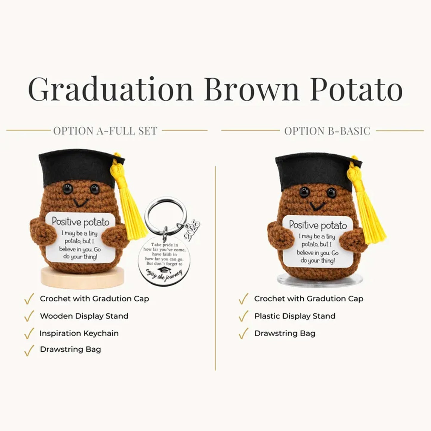 Personalized 2026 Graduation Crochet Gift, Big Dill Pickle Stand, Positive Potato Keepsake 685070