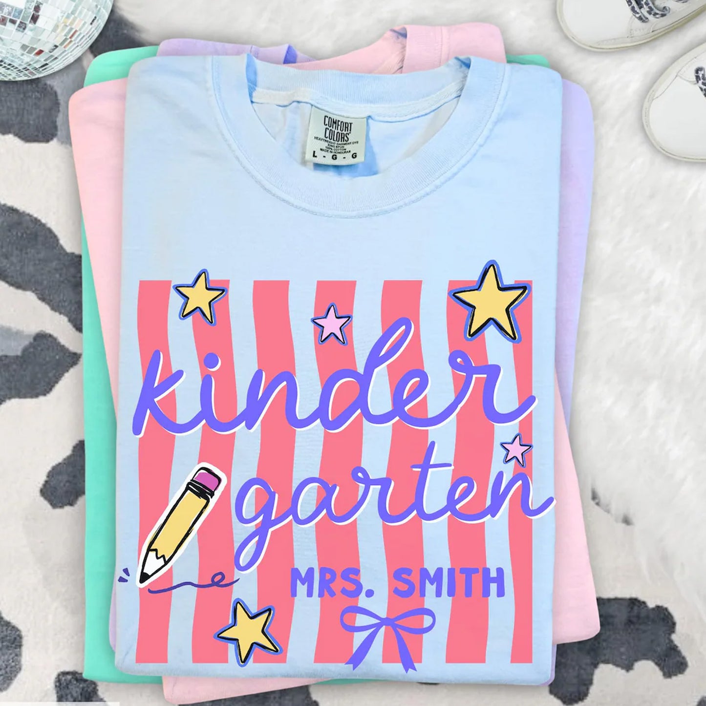 Personalized Kindergarten Teacher Shirt, Custom Teacher Name Tee, Retro Back to School Team Shirt 685365 WFD