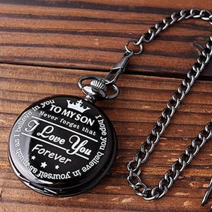 To My Son Pocket Watch, Never Forget That I Love You, Forever Gift from Dad Mom, Birthday Gift for Son 683788