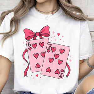 Playing Cards Valentine 6 7 Shirt, Preppy 67 Six Seven Valentine’s Sweatshirt, Coquette Funny Shirt 683925